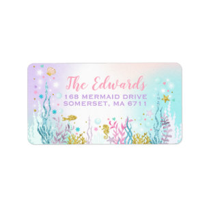 Mermaid Address Labels Magical Mermaid Party