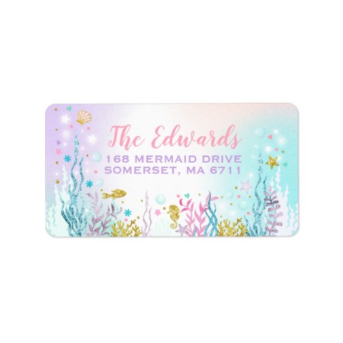 Mermaid Address Labels Magical Mermaid Party
