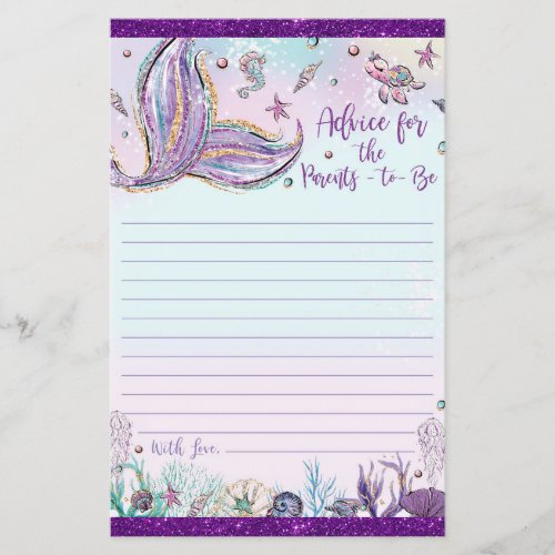 Mermaid Advice for the Parents to Be Message Card