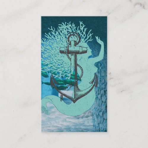 Mermaid And Anchor Diving Instructor Business Card