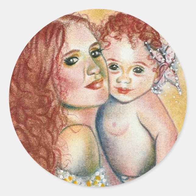 Mermaid and Child Sticker (Front)