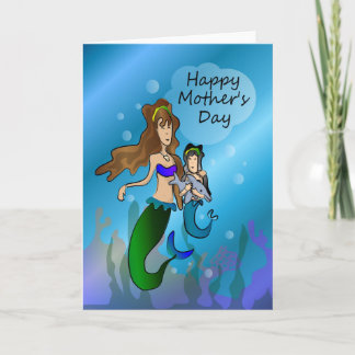 Mermaid and daughter Mother's Day Card