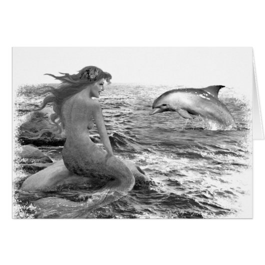 Mermaid and Dolphin Cards (Front Horizontal)
