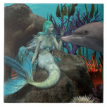Mermaid And Dolphin Ceramic Tile at Zazzle