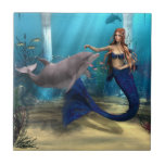 Mermaid And Dolphin Ceramic Tile at Zazzle