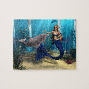 Mermaid and Dolphin Jigsaw Puzzle