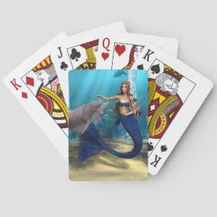 Mermaid and Dolphin Poker Cards