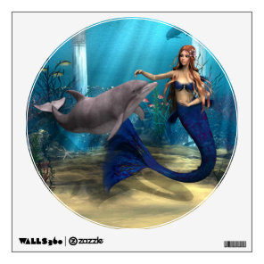 Mermaid and Dolphin Wall Sticker