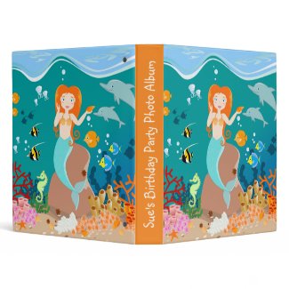 Mermaid and dolphins birthday party binder