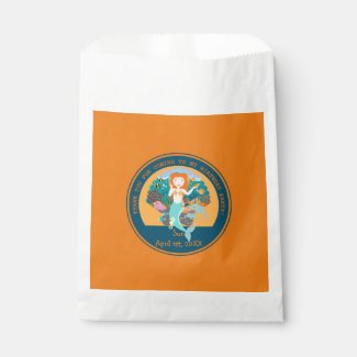 Mermaid and dolphins birthday party favor bags
