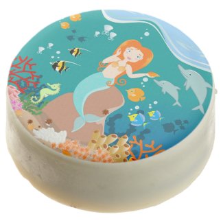 Mermaid and dolphins birthday party chocolate covered oreo