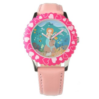 Mermaid and dolphins birthday party watches