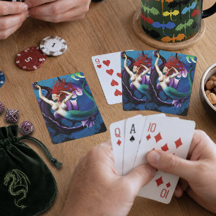 Mermaid and Dragon Friend Poker Cards
