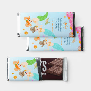 Mermaid and friends girly Birthday Party Hershey Bar Favors
