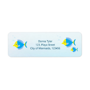 Mermaid and friends girly Birthday Party Label