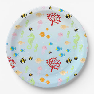 Mermaid and friends girly Birthday Party Paper Plates
