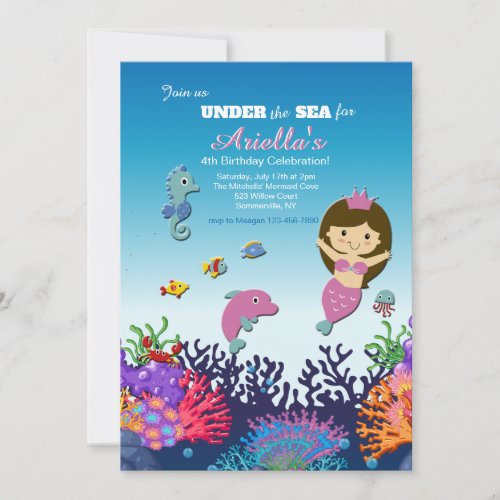 Mermaid and Friends Invitation