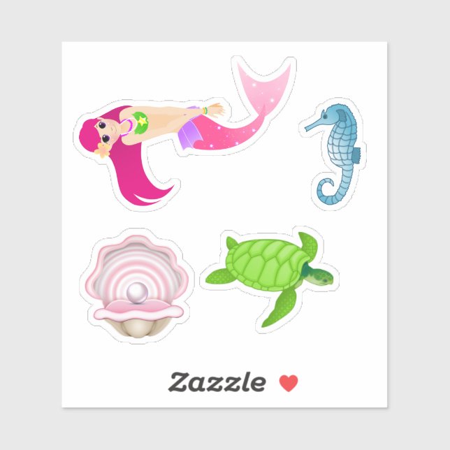 Mermaid And Friends Stickers (Sheet)