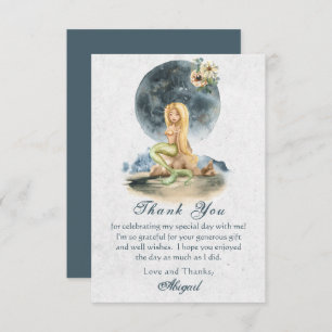 Mermaid and Full Moon Beach Bridal Shower Thank You Card