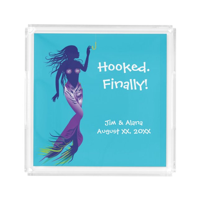 Mermaid and Golden Hook Acrylic Tray (Front)