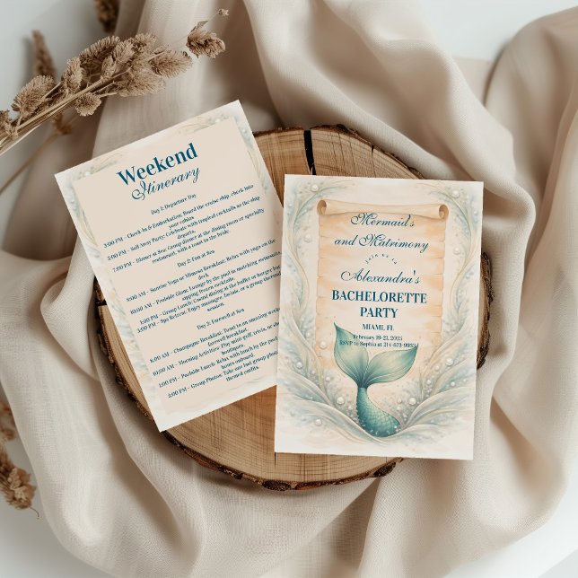 Mermaid and Matrimony Seaside Celebration Invitation (Creator Uploaded)