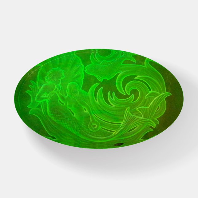 Mermaid and Merman Art Nouveau Paperweight (Front)