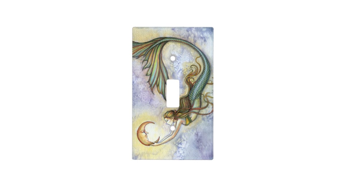 Mermaid And Moon Fantasy Art Light Switch Cover Zazzle Com