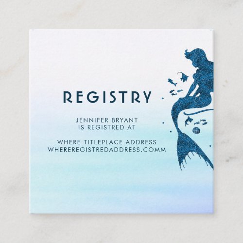 Mermaid and Ocean Watercolors Registry Enclosure Card