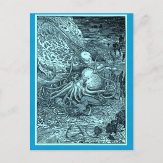 Mermaid and Octopus Postcard