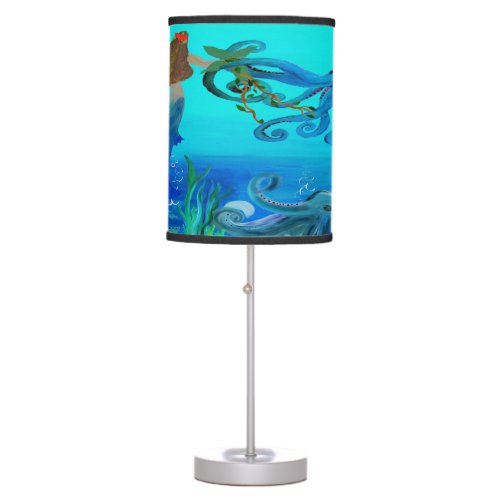 Mermaid and octopus table lamp
