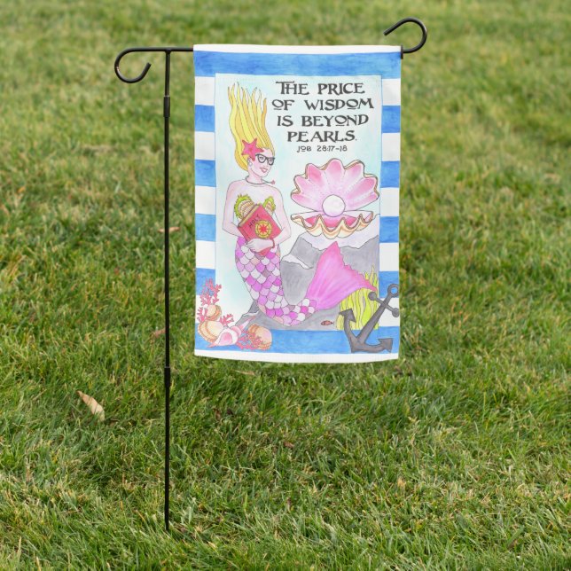 Mermaid and Pearl Summer Garden Flag (In SItu)