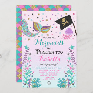 Details about   4 Personalised Mermaid Party Invitations & Envelopes