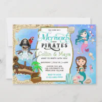 Joint Mermaid and Pirate Party - Pretty My Party - Sibling Birthday Party  Ideas