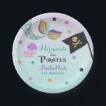 Mermaid And Pirate Paper Party Plates<br><div class="desc">Mermaid And Pirate 7" Paper Party Plates. 
All designs are © PIXEL PERFECTION PARTY LTD</div>