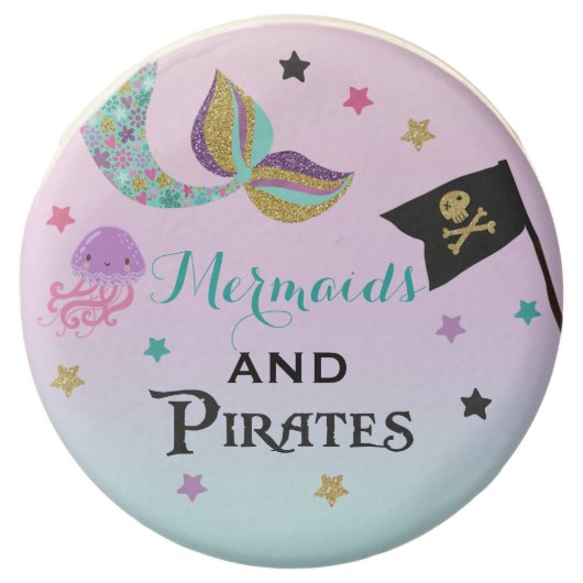 Mermaid And Pirate Party Cookies (Front)