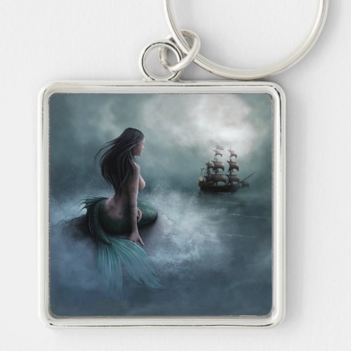 Mermaid and Pirate Ship Keychain