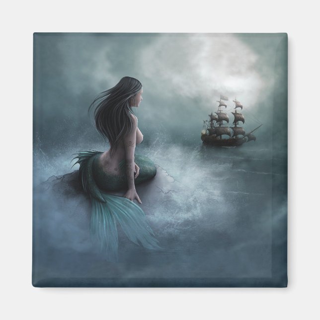 Mermaid and Pirate Ship Magnet (Front)