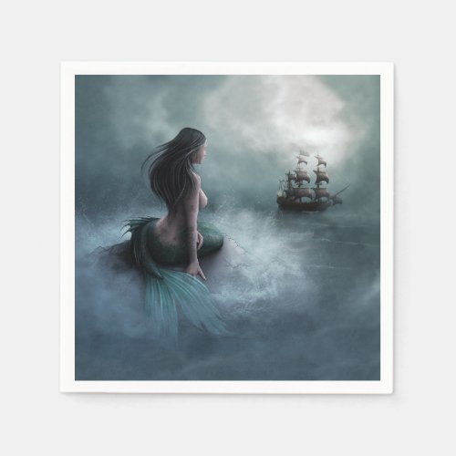 Mermaid and Pirate Ship Napkins