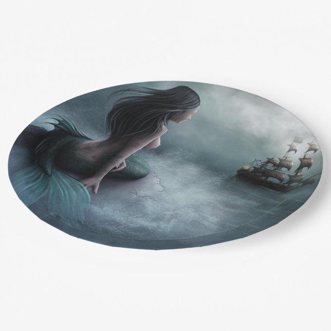 Mermaid and Pirate Ship Paper Plates (Angled)