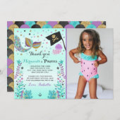 Mermaid And Pirate Thank You Card (Front/Back)