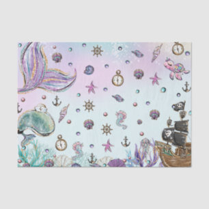 Mermaid and Pirate Under the Sea Decoupage Craft Tissue Paper