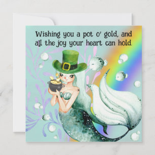 Mermaid and Pot o' Gold St. Patrick's Day Card