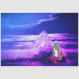 Mermaid and Purple Sea Tissue and Decoupage Paper