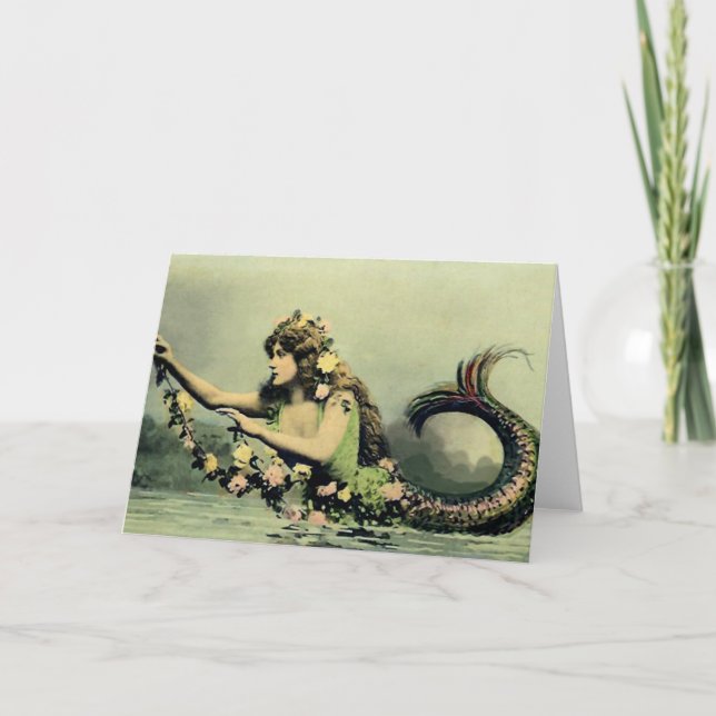 Mermaid and Roses Card (Front)