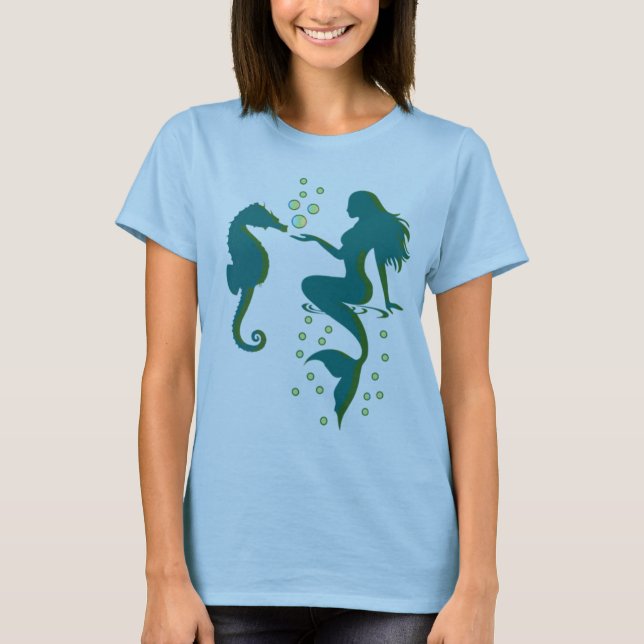 Mermaid and Sea Horse T-Shirt (Front)