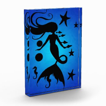 Mermaid And Sea Life Silhouette Award by robmolily at Zazzle