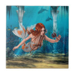 Mermaid And Sea Lily Tile at Zazzle