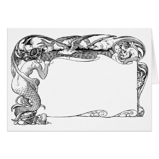 Mermaid and Seagulls Cards (Front Horizontal)