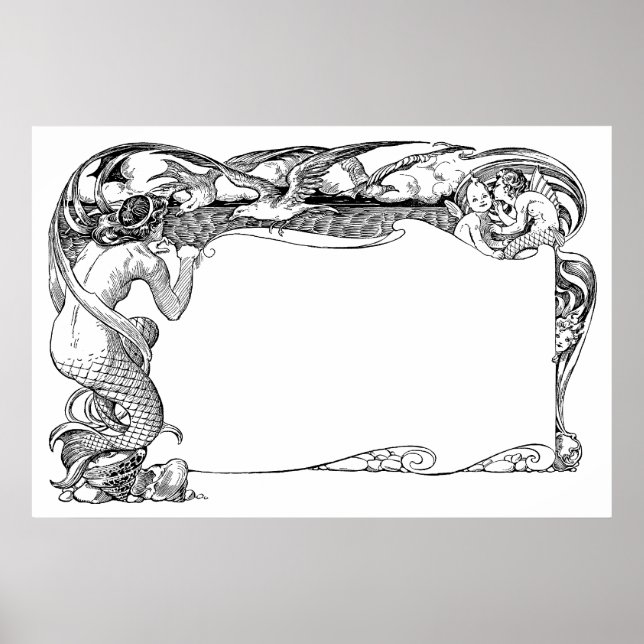 Mermaid and Seagulls Poster (Front)