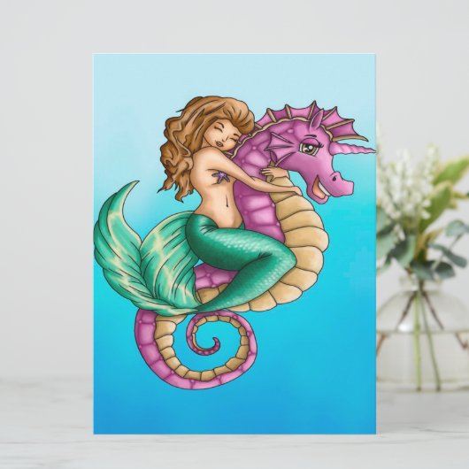 Mermaid and seahorse (Standing Front)